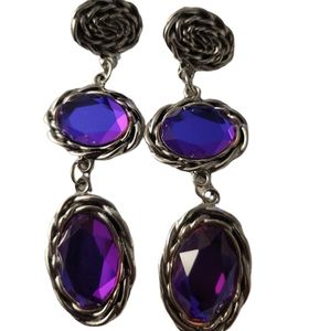 Purple Drop Earrings
